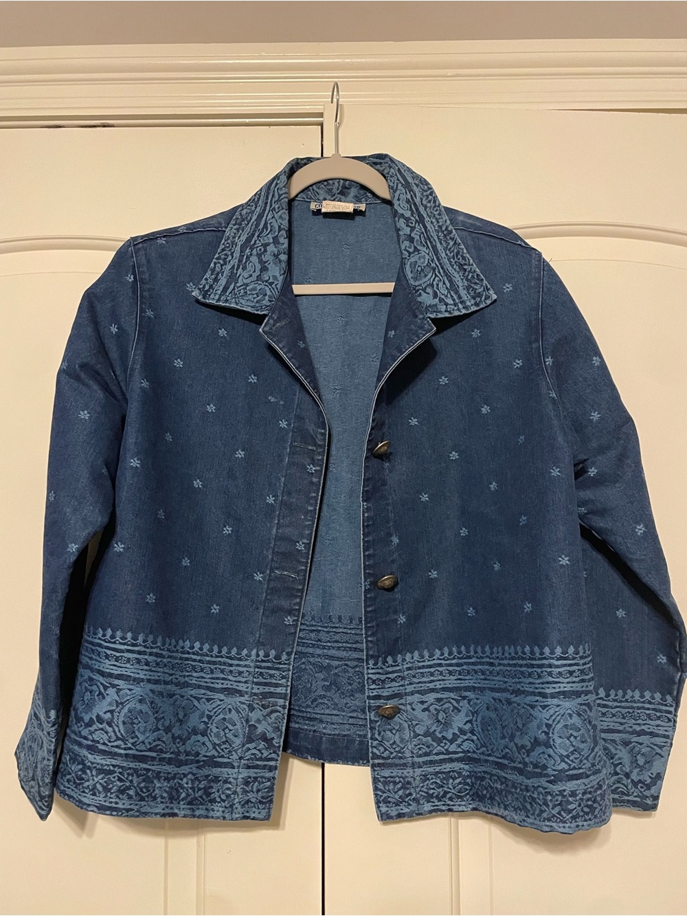 Gotcha Covered Vintage Denim Embroidered Blazer Jacket Women’s L